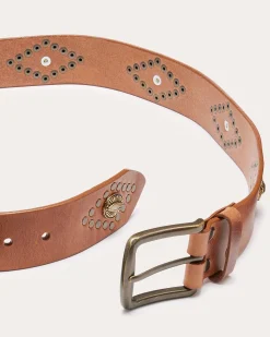 Sale Ramy Brook Paulette Leather Belt Saddle