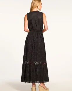 Fashion Ramy Brook Paxton Chambray Maxi Coverup Dress Black