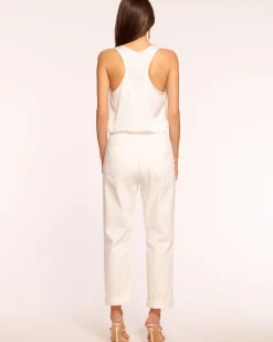 Hot Ramy Brook Pearle Cropped Straight Leg Jean White