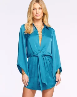 Online Ramy Brook Penny Bell Sleeve Mini Dress