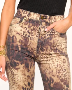 Online Ramy Brook Printed Tyra High Waisted Flare Jean Leoparddenim