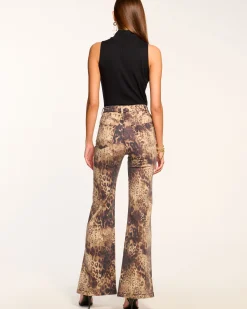 Online Ramy Brook Printed Tyra High Waisted Flare Jean Leoparddenim