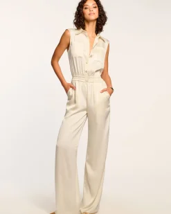 Hot Ramy Brook Rabiya Button Down Jumpsuit Cream