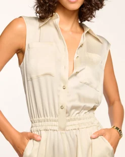 Hot Ramy Brook Rabiya Button Down Jumpsuit Cream