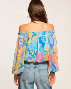 Sale Ramy Brook Rico Off-The-Shoulder Top Watercolorfloral