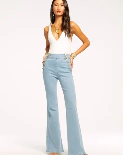 Clearance Ramy Brook Romee High Waisted Flare Jean Darkwash