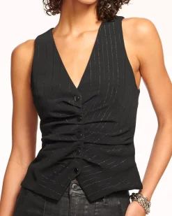 Hot Ramy Brook Rudy V-Neck Vest Blackstripe
