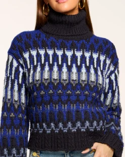Discount Ramy Brook Rufus Turtleneck Sweater Lapisfairisle