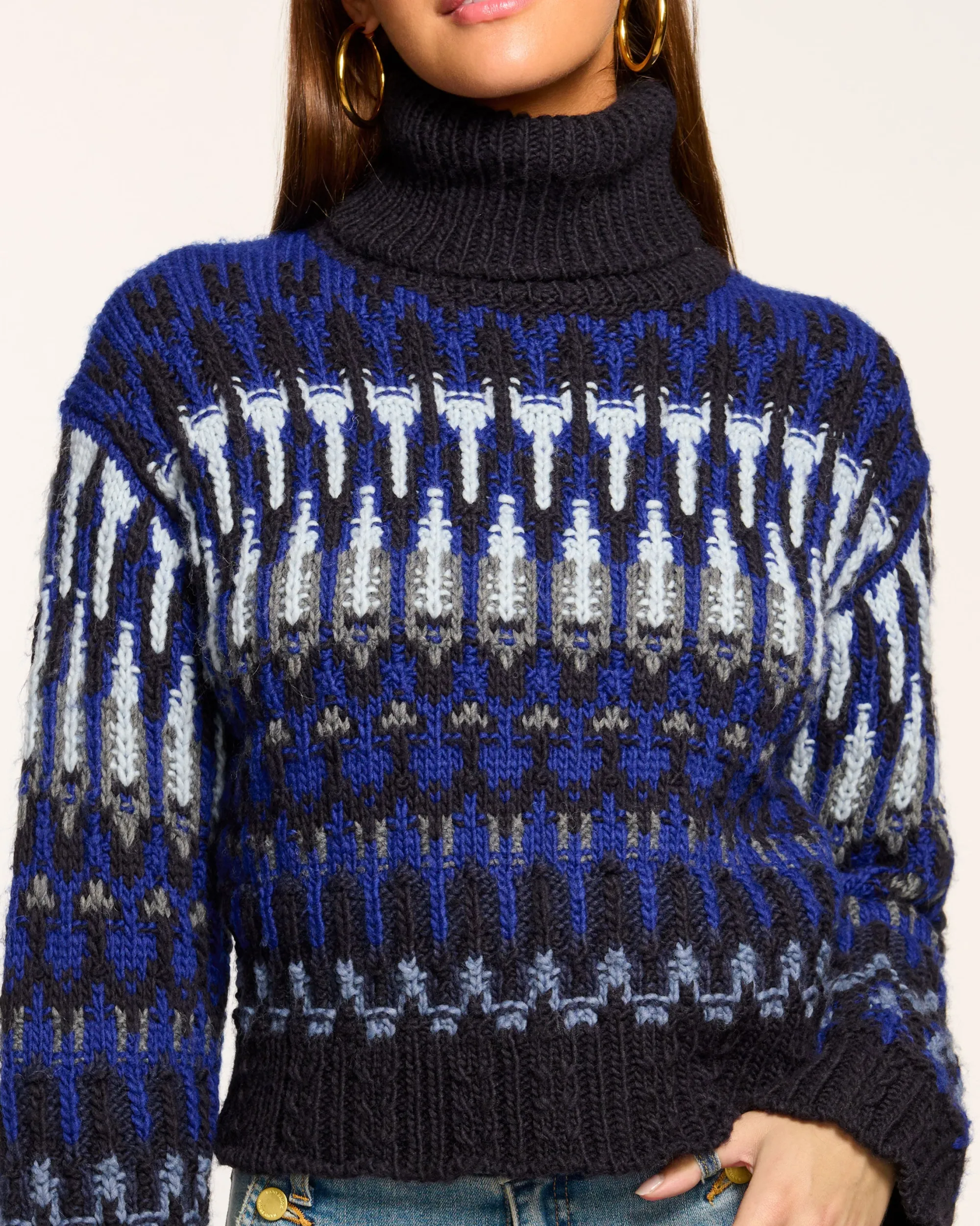 Discount Ramy Brook Rufus Turtleneck Sweater Lapisfairisle