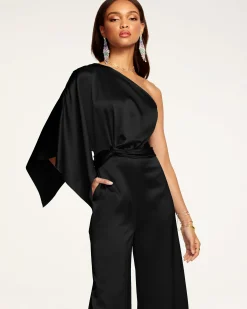 Best Ramy Brook Simone One-Shoulder Jumpsuit Black
