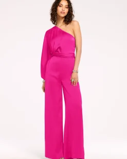 Best Ramy Brook Simone One-Shoulder Jumpsuit Black