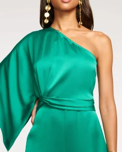 Best Ramy Brook Simone One-Shoulder Jumpsuit Black