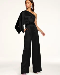 Best Ramy Brook Simone One-Shoulder Jumpsuit Black