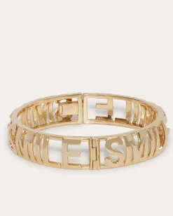 Sale Ramy Brook Smile Bangle Bracelet Gold