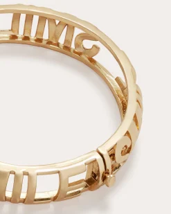 Sale Ramy Brook Smile Bangle Bracelet Gold