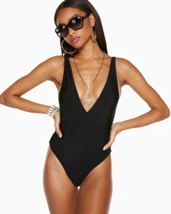 Fashion Ramy Brook Soren V-Neck One Piece Swimsuit
