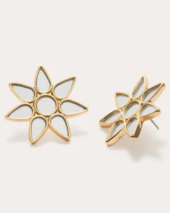 Hot Ramy Brook Star Mirrored Studs Gold