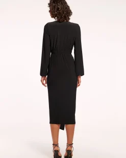 Hot Ramy Brook Sutton Jersey V-Neck Midi Dress Black