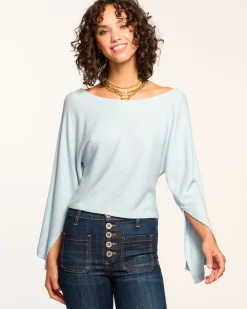 Best Ramy Brook Suzy Boatneck Rib Knit Top Dreamblue