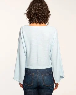 Best Ramy Brook Suzy Boatneck Rib Knit Top Dreamblue