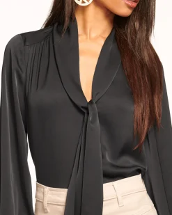 Clearance Ramy Brook Tammy Tie-Front V-Neck Blouse