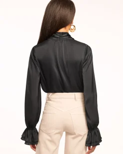 Clearance Ramy Brook Tammy Tie-Front V-Neck Blouse