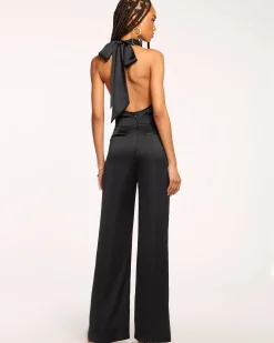 Discount Ramy Brook Tatiana Wide Leg Halter Jumpsuit Black