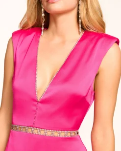 Sale Ramy Brook Teigan Embellished V-Neck Mini Dress