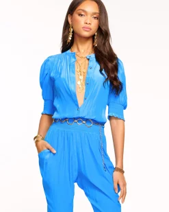 New Ramy Brook Tracey Puff Sleeve Jumpsuit