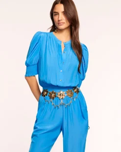 New Ramy Brook Tracey Puff Sleeve Jumpsuit