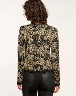 Outlet Ramy Brook Tricia Cardigan Sweater Goldleopard