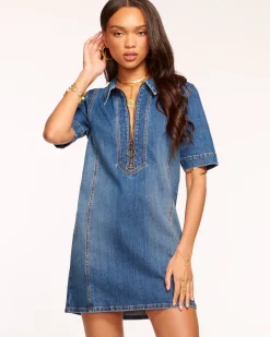Sale Ramy Brook Tunechi Denim Shirt Dress
