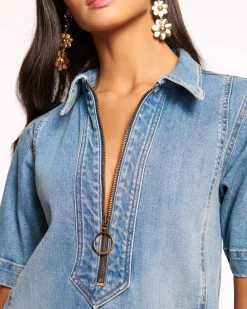 Sale Ramy Brook Tunechi Denim Shirt Dress