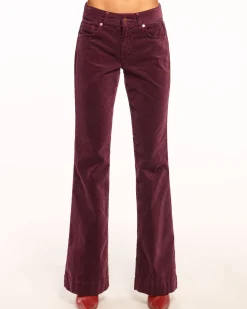Outlet Ramy Brook Velvet Kyle Low Rise Flare Jean Pinotvelveteen