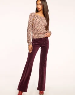 Outlet Ramy Brook Velvet Kyle Low Rise Flare Jean Pinotvelveteen