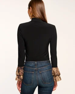 Best Ramy Brook Vickiana Turtleneck Top Leopard
