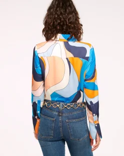 Fashion Ramy Brook Victoria Silk Button Down Blouse Sandstone