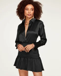 Fashion Ramy Brook Victoria Silk Button Down Blouse Sandstone