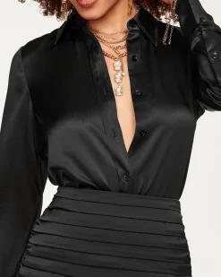 Fashion Ramy Brook Victoria Silk Button Down Blouse Sandstone