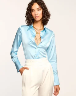Best Ramy Brook Victoria Silk Button Down Blouse