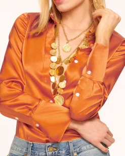 Best Ramy Brook Victoria Silk Button Down Blouse