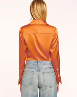 Best Ramy Brook Victoria Silk Button Down Blouse