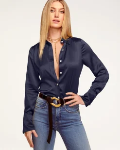 Best Ramy Brook Victoria Silk Button Down Blouse