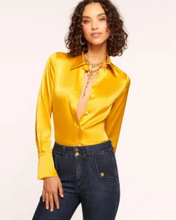 Best Ramy Brook Victoria Silk Button Down Blouse