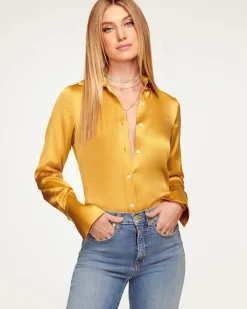 Best Ramy Brook Victoria Silk Button Down Blouse