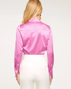Best Ramy Brook Victoria Silk Button Down Blouse