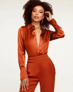 Best Ramy Brook Victoria Silk Button Down Blouse