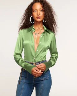 Best Ramy Brook Victoria Silk Button Down Blouse