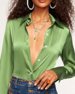 Best Ramy Brook Victoria Silk Button Down Blouse