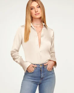 Best Ramy Brook Victoria Silk Button Down Blouse